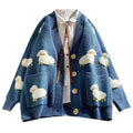 Wholesale Cartoon Casual Trim Cardigan Winter Fashion Knitwear Ladies Knitting Long-sleeved Cardigan Sweater Woman