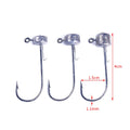 6pcs/bag Mushroom Shape Steel Wire Soft Worm Lures Hook Painted Lead Jig Head Rock Fishing Hooks