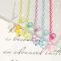 55 CM Acrylic Link Candy Jelly Teddy Bear Charm Pendants Neck Lace Anti Lost Keychain Eye Glasses Key Chain Gummy Bear Necklace