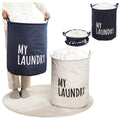 Foldable Drawstring Laundry Basket Large Capacity Waterproof Clothes Storage Basket for Home Bathroom Children's Toy Organizer