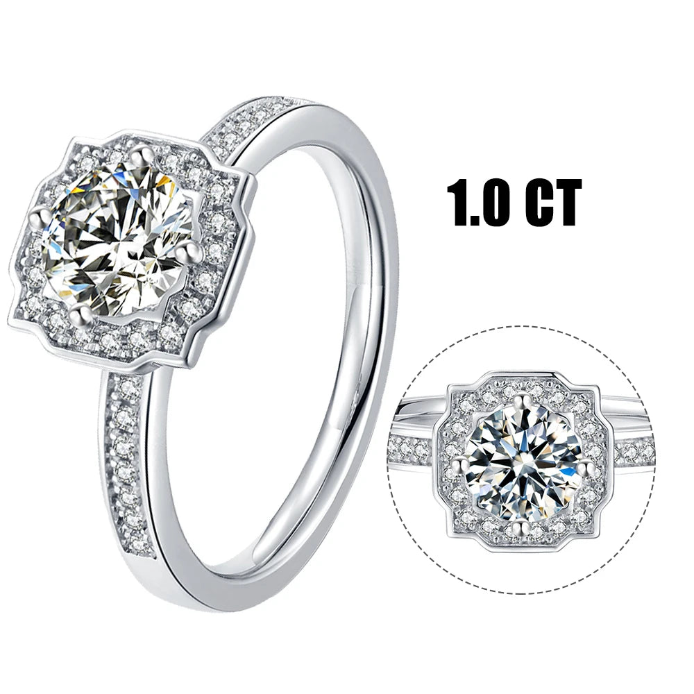 3-Year Color Retention Abiding Jewelry Factory Luxury Engagement Jewelry Wholesale 925 Sterling Silver Rings With Moissanite