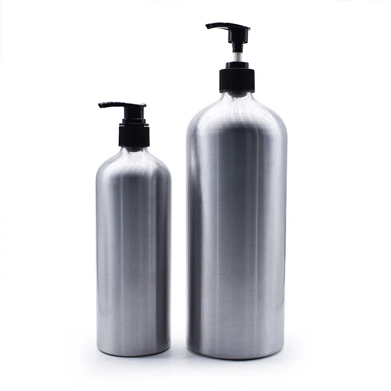 Hot Sale Aluminium Metal Bottles 30ml 60ml 120ml 250ml 350ml 500ml Sizes for Shampoo and Lotion Convenient Pump Top