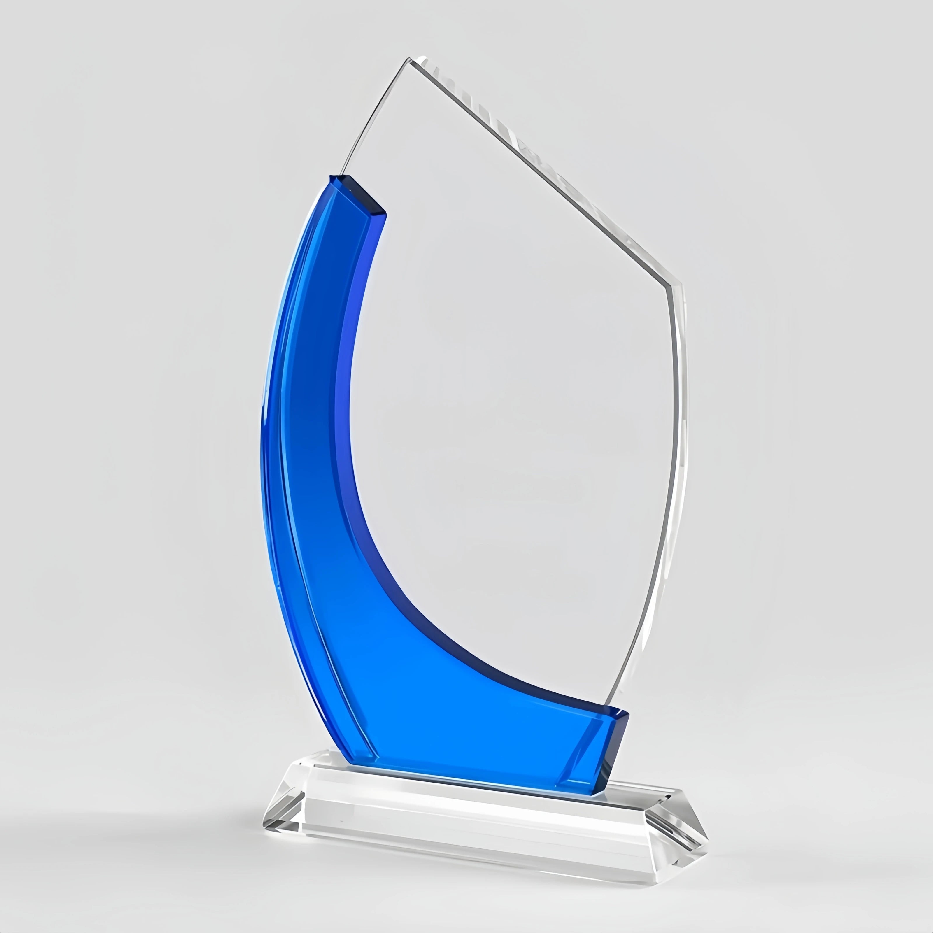 Custom Blue Crystal Trophy Personalized Corporate Awards& Competition Medals Color-Blocked Commemorative Souvenirs