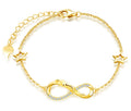 925 Sterling Silver Fine Jewelry Gold-Plated Leopard Infinity Star Bracelets Infinity Charm Luxury 925 Sterling Silver
