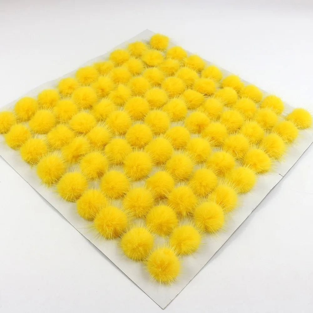 Animal Fur Big Size 6cm Mink Fur Pom Pom Factory Wholesale Cheap Price Real Mink Fur Pompon  Poms for Hat Bag Accessories