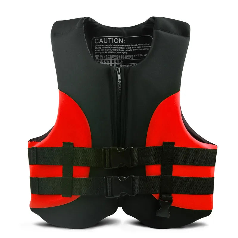 NiuFuRui Factory Wholesale Hot Sale 150N Neoprene Red Life Jacket High Visibility Vest for Water Safety