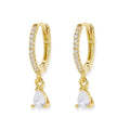 Trending Fashion Dangle CZ Earrings Women Jewelrygold Plated  925 Silver Water Droplets Zircon Charms Hoop Earrings