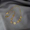 HOVANCI Wholesale Trendy 18K Gold Chain Anklets Beach Jewelry 316L Stainless Steel Sunflower Daisy Anklets for Women Gift