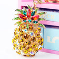 Wholesale Metal Rhinestone Pineapple Key Chains Fruit Jewelry Diamond Crystal Sparkling Gold Pineapple Car Keychain Bling Charms