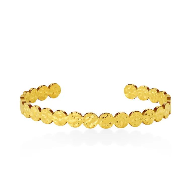Simple Fashion Stainless Steel Bracelet Gold Plated Cuff Bangle Jewelry