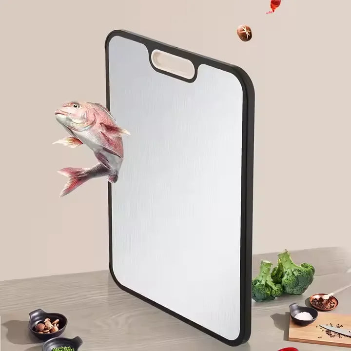 Double Sided Hot Sale 100 Pure Titanium and Wheat Fiber Straw Cutting Board with Anti-slip Silicone Protective Sleeve Grinder