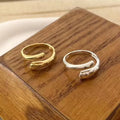 Wholesale Gold Plated High Polished Geometric Band Rings Chic 925 Sterling Silver Smooth Finger Rings