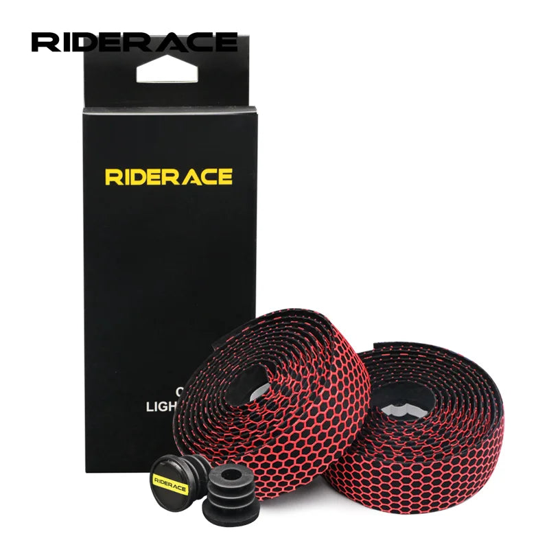 RIDERACE Bike Handlebar Tape Silica Gel Eva Honeycomb Style Road Bicycle Racing Fixed Tape Breathable Shock Anti-Slip Cycling