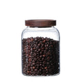 Big Size 1200/2000/2500ML Borosilicate Glass Jar with Acacia Lid Sealed Storage Cover for Condiments