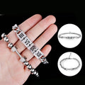Roman Numeral Stainless Steel Trendy Bangles Bracelet with Dumbbell Barbell Ball Bead Design for Unisex Anniversary