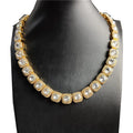 Hip Hop Men's Fat square Diamond Zircon Necklace  Bling Chain Trend Women's Boutique Accessories