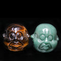 Huiying Wholesale Natural 50*47mm Hand-carved Green Aventurine tiger Eye Stone Four Faces of Small Buddha Head Crafts Statue