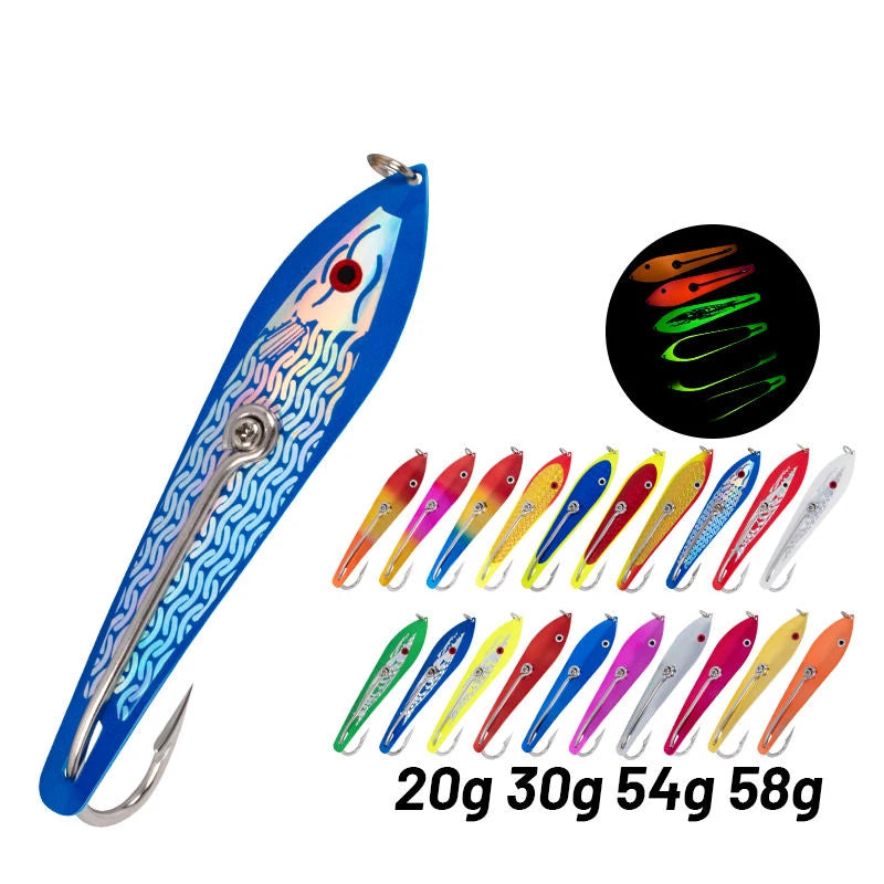 Fishing Spoon Lure Trolling Fishing Metal Jigging Drone Lure Spoon Single Hook 316 Stainless Steel Boat Jig Lure
