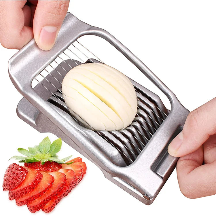 Factory Wholesale Heavy Duty Aluminium Egg Cutter Stainless Steel Wire Egg Slicer Eco-Friendly Dishwasher Safe