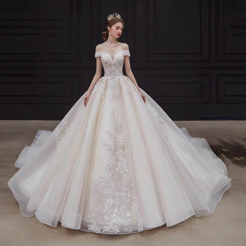 2026 New Style Bridal Gown Luxury Elegant Strapless Super Fairy Dream Big Train French  Main Wedding Dress