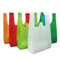 Wholesale Eco-Friendly Supermarket Camping Packaging Reusable T-Shirt Tote White Non Woven Vest Bag
