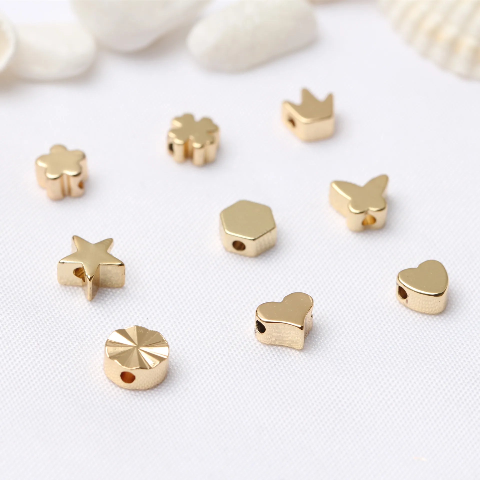 Wholesale Jewelry Making Decorative Custom logo Necklace Crown Butterfly Heart Metal Brass Beads for Bracelets