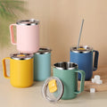 Dual Layer 304 Stainless Steel Mugs for Office & Work Coffee Cup with Cover for Students & Workers