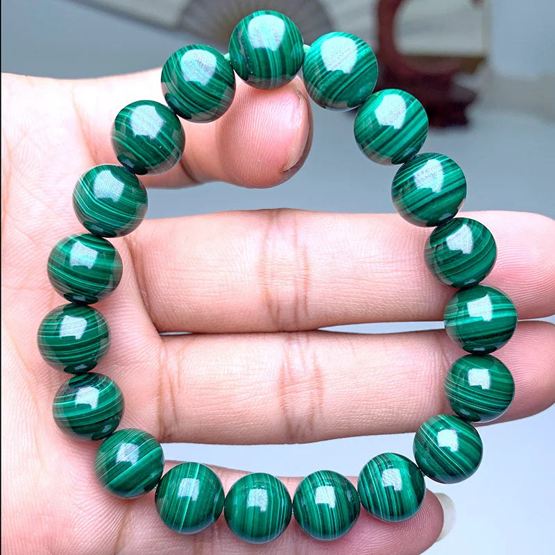 8mm Wholesale Natural Malachite Healing Stone Luxury Gemstone Bead Bracelet Charms
