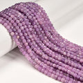 Loose Bulk 4mm Natural Light Purple Lepidolite Bead Strands 4 mm Faceted Cube Stone Beads for Beaded Necklaces Bracelet Making