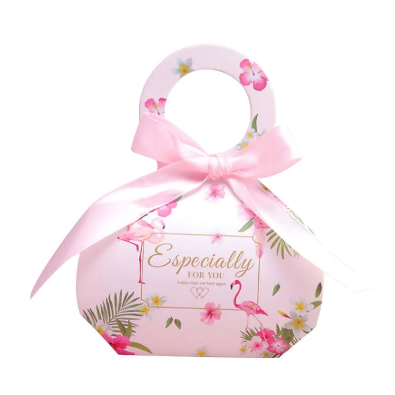 Factory Custom Hand-Held Wedding Candy Gift Box Cardboard Food Box Candy Packaging Bags Candy Box for Wedding