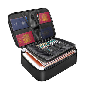Portable Durable Fire-Resistant Silicone Coated Fiberglass Fabric Money Document File Bags Waterproof Buckle Closure 7 Inch Safe