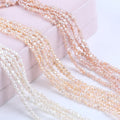 3-4mm Side Drilled White/ Pink /Purple Baroque Pearl Strand  Short String  Natural  Baroque  Pearls  for Jewelry Making 18cm