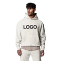Men's Regular Fit Woven Cotton Hoodie Drop Shoulder Pocket Eco-Friendly Custom Wholesale Plain Blank Sweatshirts Hooded Collar