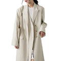 Customized Women's Long Sleeve Oversized Trench Coat Autumn Turn Collar Double Breasted Polyester Lining Nonwoven Weaving Method