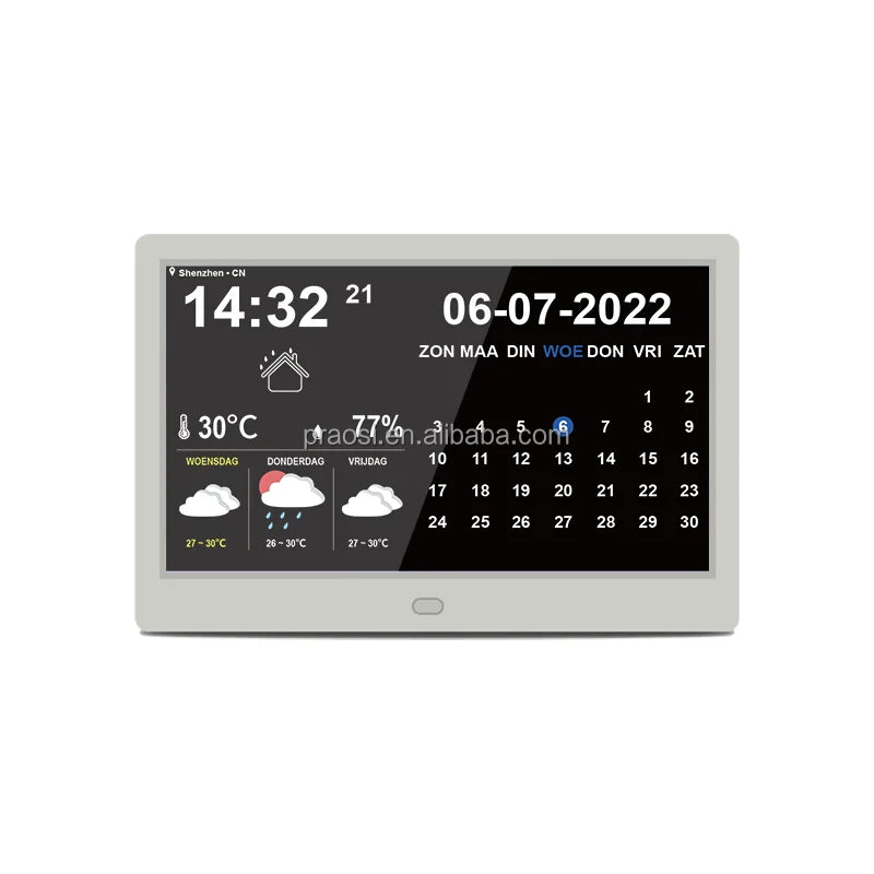 2024 Best Selling 10.1" Dementia Clock Calendars Day Alarm Clocks With WiFi Weather Station Medicine Reminders