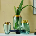 Luxury European Style Modern Electroplating Colorful Home Decor Glass Vase