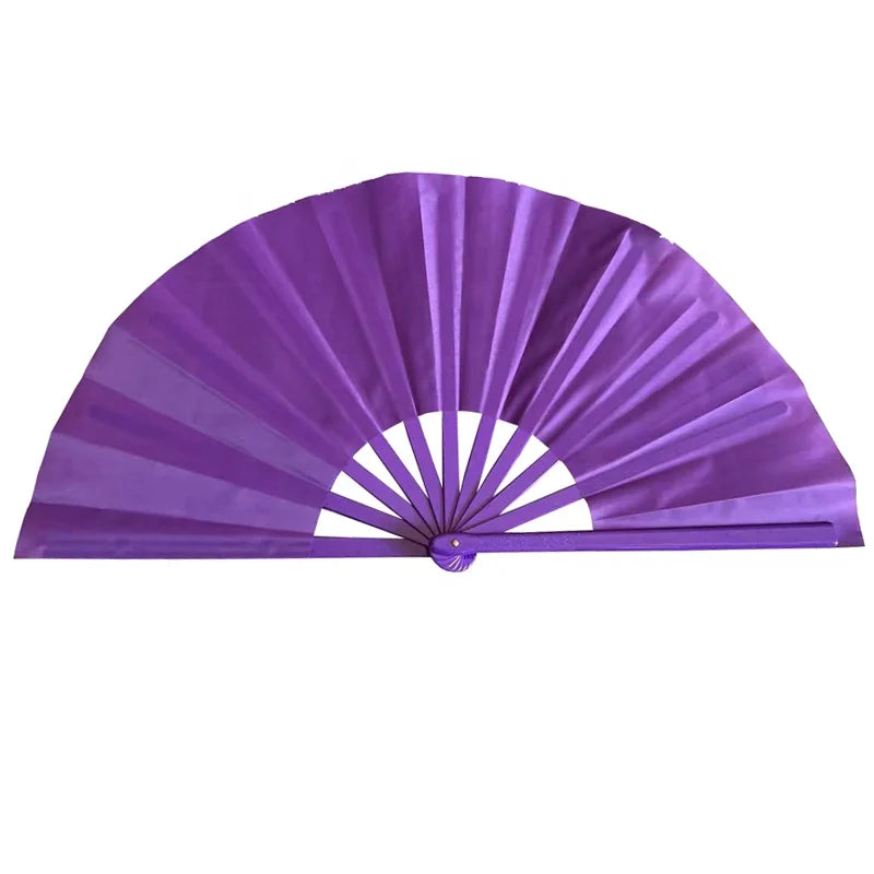 Factory Direct Supply Colorful Plastic Ribs Hand Folding Fans Large Rave Fan for Party and Gift
