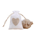 Wholesale Small Linen Burlap Bag Heart Drawstring Pouch Candy Gift Linen Pockets Packaging for Wedding Birthday Dust Bags