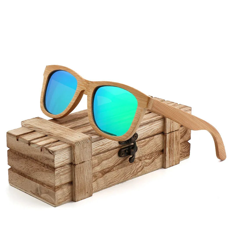New Fashion Trendy Men Women Glass Polarized Retro Vintage TAC Lens Wooden Frame Handmade Bamboo Sunglasses Oculos De Sol Wood