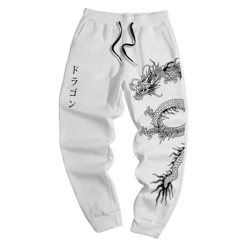 Custom Made High Quality Men's Sweatpants Stylish Graphic-print Drawstring Men's Jogging Bottoms With Pockets