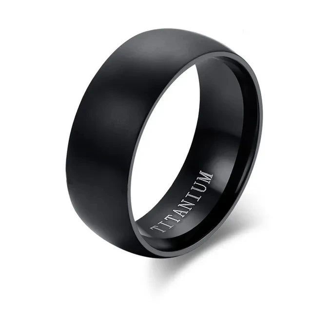 Classic Men Stainless Steel Rings Black Solid Simple Gemstone Vintage Rings for Men Wedding Bands Christmas Party Jewelry Gift