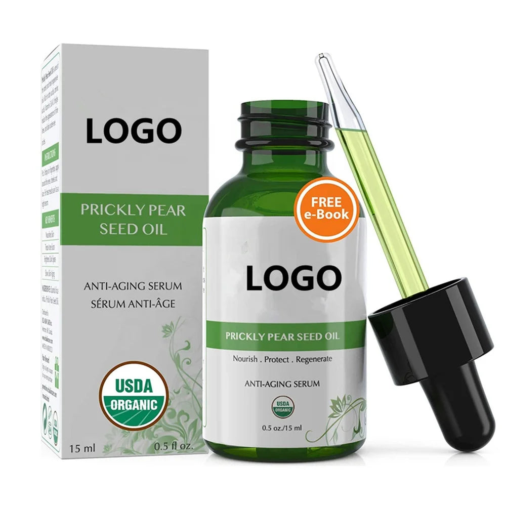 OEM Wholesale Prickly Pear Seed Oil 100% Pure Organic Skincare Facial Vitamin E Anti Aging Serum