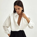 Enyami Niche Design Minimalist Spring Fall Female Clothing Office Leisure Ladies Shirts White Casual Tops Women Blouse