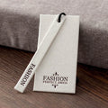 Custom Designed Letterpress Printing Name Logo Hangtag Labels for Clothing Made From Offset Paper Cardboard Kraft Paper