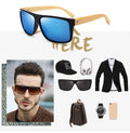 Engrave logo Square Sunglasses Oversized PC Frame Bamboo Temples Uv400 Polarized Men Sunglasses 2026