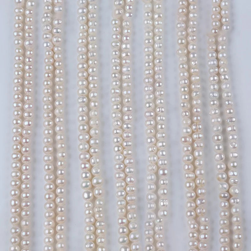 8-9mm Different Quality Natural White Freshwater Pearl Potato Shape Genuine Pearls Strands Wholesale