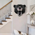Black Bear Head Open Mouth Hand-Painted Resin Mold Wall Decoration Realistic Texture Fashion Individualized Home Decor Living