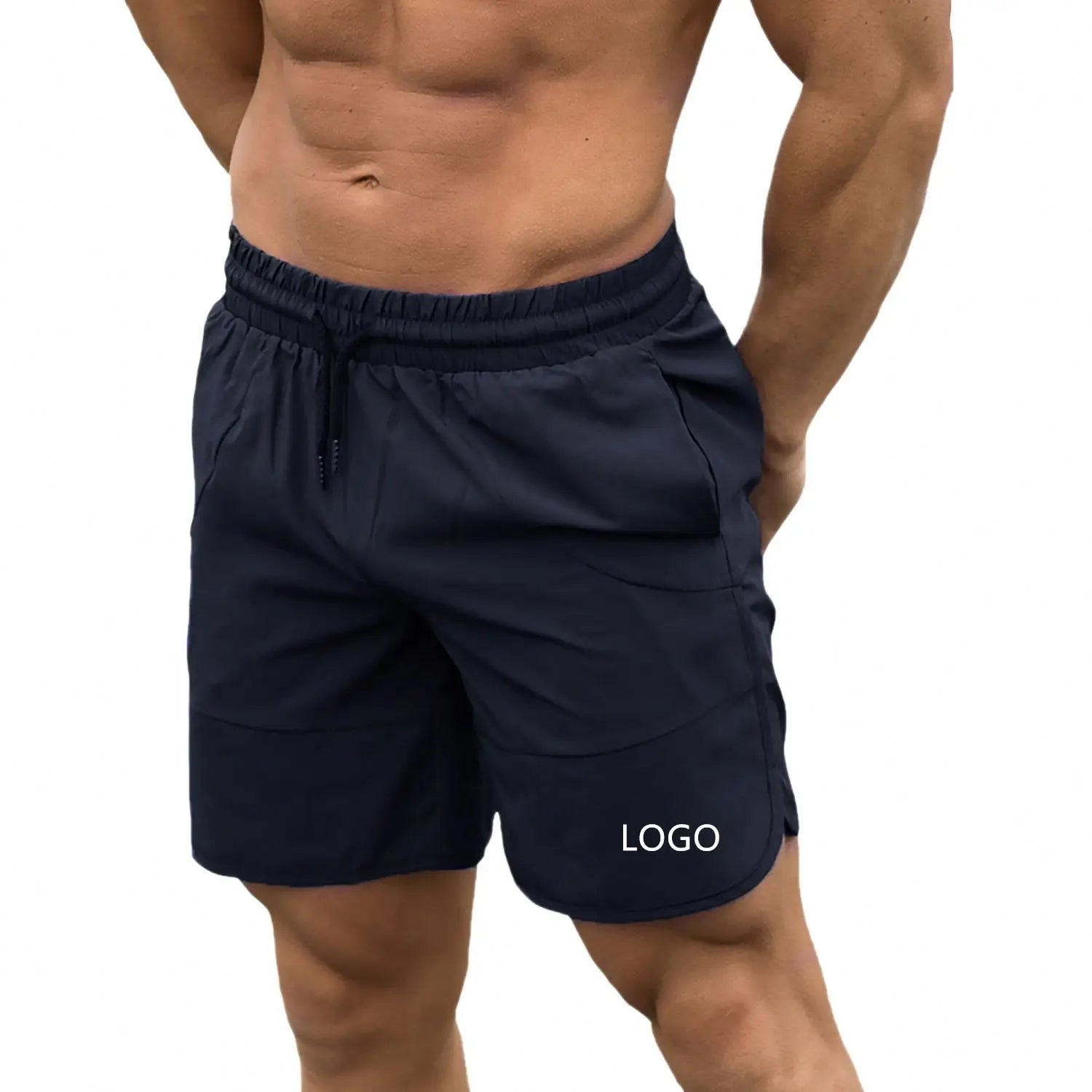 Factory Direct Clothing Wholesale Casual Solid Pattern Cut-up Shorts with Elastic Waist Closure Plain Dyed Beach Style