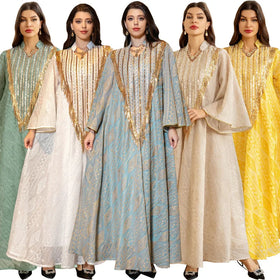 AB320 Eid Embroidery Islamic Clothing Muslim Dresses Dubai Wedding Prayer Dress Women Muslim