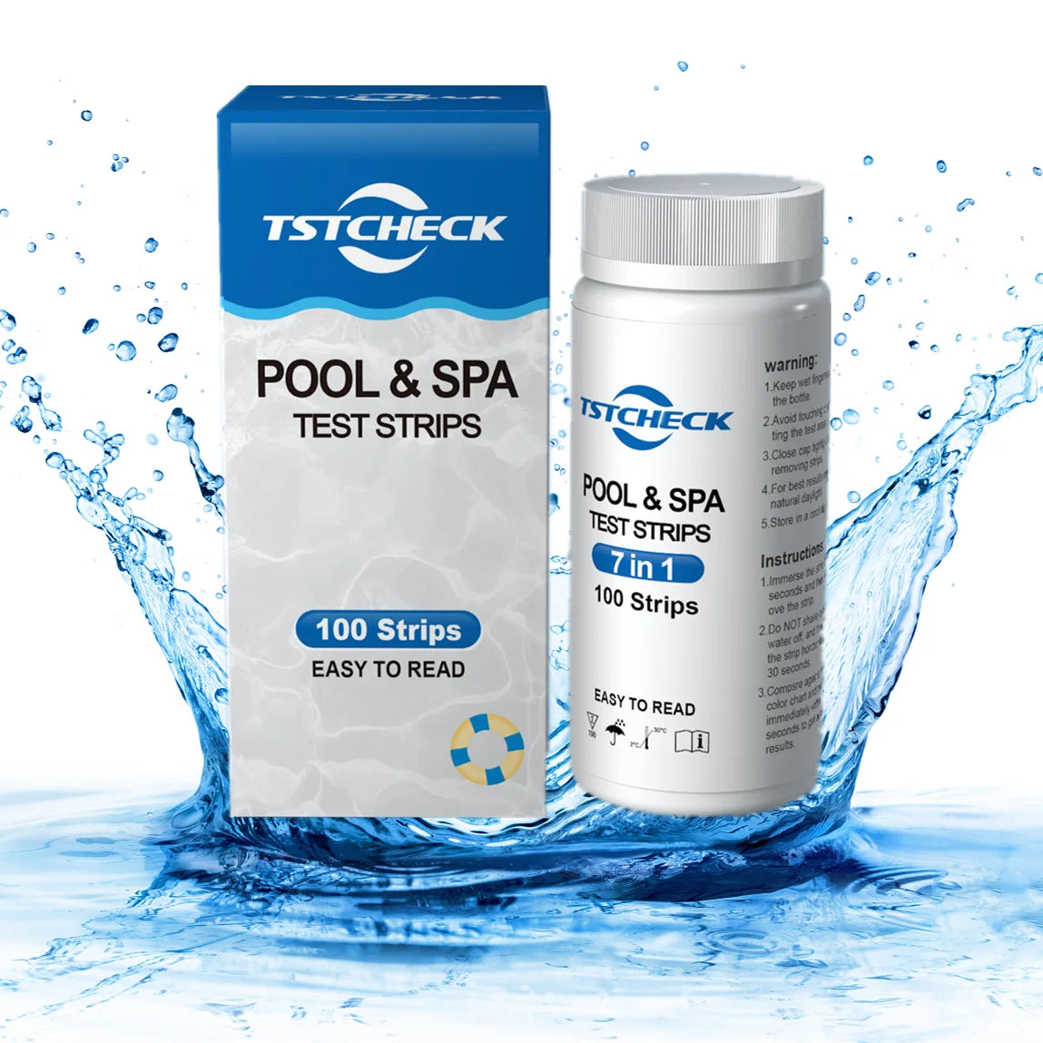 Water test Kit Pools 7in1 Swimming Chemicals Spa test Strips Pool Testing Chlorine